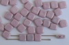 Square 2 Hole 6mm Pink Alabaster Lila Shimmer 02010-14494 Czech Tile Bead x 25